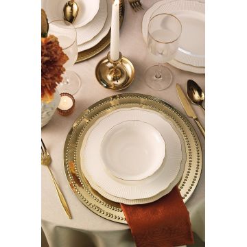 Set de cină (36 de piese), L'essentiel Maison, 710KTP3779, Farfurie: 23 cm (8 bucăți), Auriu