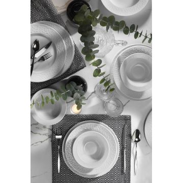 Set de cină (36 de piese), L'essentiel Maison, 710KTP3793, Farfurie: 22 cm (8 bucăți), Alb