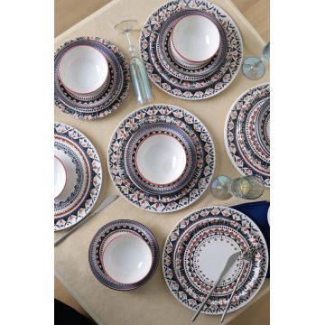 Set de cină din ceramică (24 bucăți), L'essentiel Maison, 275KRM2335, Antibacterian, Alb