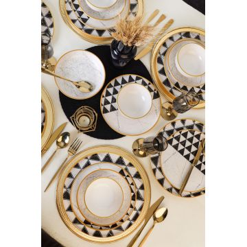 Set de cină din ceramică (24 bucăți), L'essentiel Maison, 275KRM2339, Antibacterian, Alb mat