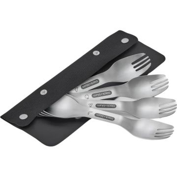 Set de furculițe argintiu din oțel inoxidabil 4 buc. Spork – Black + Blum