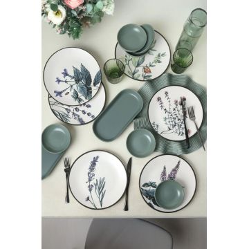 Set de mic dejun (14 piese), L'essentiel Maison, 275KRM2537, Bol pentru sos: 13 cm (4 bucăți), Alb mat