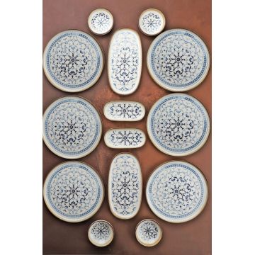 Set de mic dejun (14 piese), L'essentiel Maison, 335RTN1217, Platou: 22 cm (2 bucăți), Multicolor