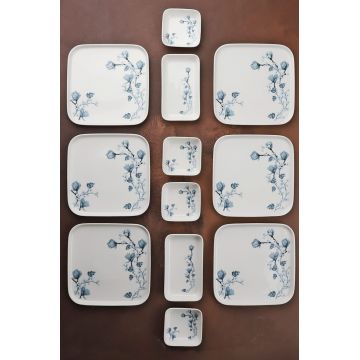 Set de mic dejun (14 piese), L'essentiel Maison, 335RTN1218, Platou: 22 cm (2 bucăți), Multicolor