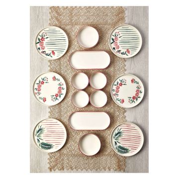 Set de mic dejun (14 piese), L'essentiel Maison, 430KSV1380, Platou: 25 x 11 x 3,5 cm (2 bucăți), Multicolor