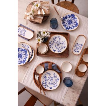 Set de mic dejun (14 piese), L'essentiel Maison, 710KTP3714, Bol Joker: 10 cm (2 bucăți), Albastru