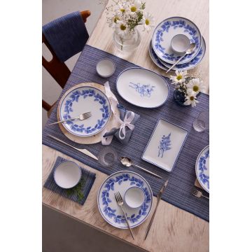 Set de mic dejun (14 piese), L'essentiel Maison, 710KTP3717, Bol Joker: 10 cm (2 bucăți), Albastru