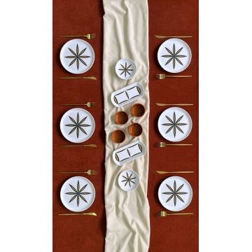 Set de mic dejun (14 piese), L'essentiel Maison, 759NRE1129, Platou: 20 x 6 x 3 cm (2 bucăți), Multicolor