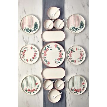 Set de mic dejun (15 piese), L'essentiel Maison, 430KSV1387, Farfurie: 19,5 cm (6 bucăți), Multicolor