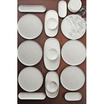 Set de mic dejun (29 piese), L'essentiel Maison, 335RTN1212, Oval de măslin: (2 bucăți), Alb