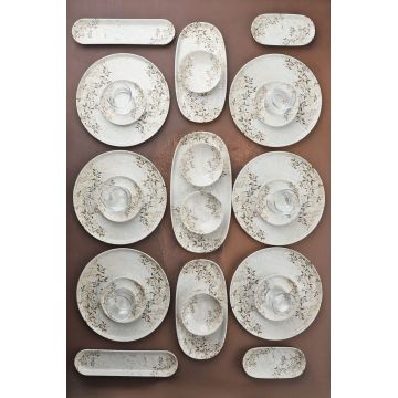 Set de mic dejun (29 piese), L'essentiel Maison, 335RTN1213, Oval de măslin: (2 bucăți), Multicolor