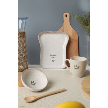 Set de mic dejun (3 bucăți), L'essentiel Maison, 275KRM2274, Bol pentru sos: 10 cm (1 bucată), Crem