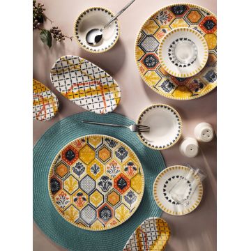 Set de mic dejun (30 bucăți), L'essentiel Maison, 868ARY1108, Platou mic: 15 cm (4 bucăți), Multicolor