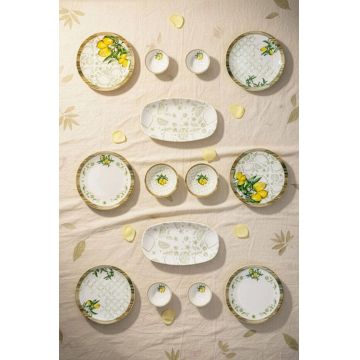 Set de mic dejun, Hermia, 126MBM1402,  Bol: 13 x 13 x 4 cm (2 bucăți), White / Green / Yellow