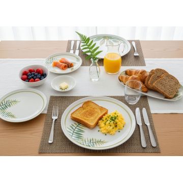 Set de mic dejun, Hermia, 126MBM1403,  Bol: 13 x 13 x 4 cm (2 bucăți), White / Green / Yellow