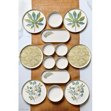 Set de mic dejun, Hermia, 430KSV1372, Platou: 25 x 11 x 3,5 cm (2 bucăți), Multicolor