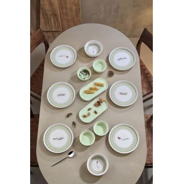 Set de mic dejun, Hermia, 430KSV4404, Platou: 22 x 11 x 3,5 cm (2 bucăți), Verde deschis