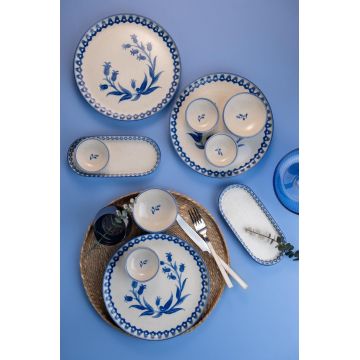 Set de mic dejun, Hermia, 710KTP3701, Bol Joker: 10 cm (2 bucăți), Crem / Albastru