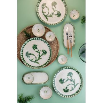 Set de mic dejun, Hermia, 710KTP3702, Bol Joker: 10 cm (2 bucăți), Crem / Verde