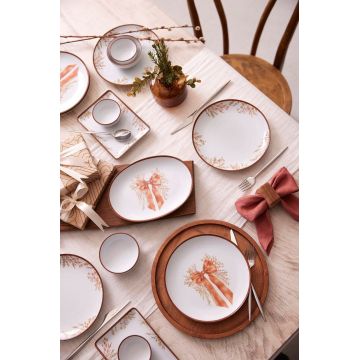 Set de mic dejun, Hermia, 710KTP3716, PORŢELAN, Bol Joker: 10 cm (2 bucăți), Portocaliu