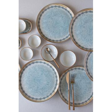 Set de mic dejun, Hermia, 719KTP9889, Bol Joker: 10 cm (2 bucăți), Alb / Albastru / Cămilă