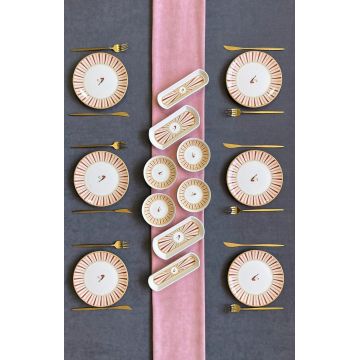 Set de mic dejun, Hermia, 759NRE1121, Platou: 20 x 9 x 3 cm (2 bucăți), Alb / Roșu / Roz / Galben