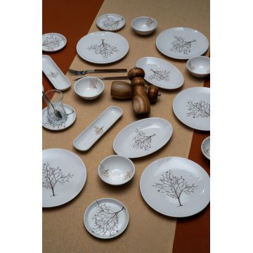 Set de mic dejun, Hermia, 858CMR1106, PORŢELAN, Platou Mare: (2 Bucăți), Multicolor