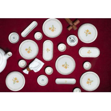 Set de mic dejun, Hermia, 858CMR1113, PORȚELAN, Platou: 22 cm (2 bucăți), Multicolor