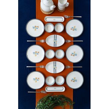 Set de mic dejun, Hermia, 858CMR1118, PORȚELAN, Platou: 20 cm (6 bucăți), Multicolor