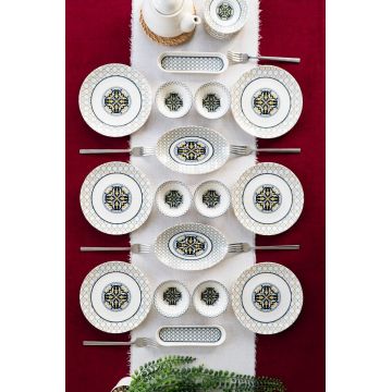 Set de mic dejun, Hermia, 858CMR1122, PORȚELAN, Platou: 20 cm (6 bucăți), Multicolor