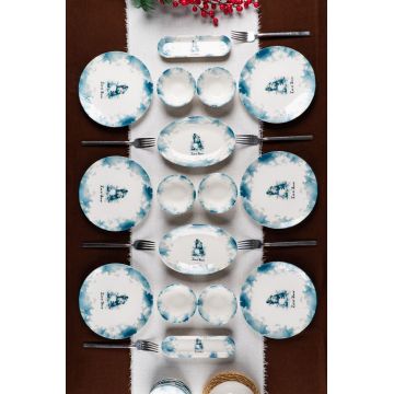 Set de mic dejun, Hermia, 858CMR1123, PORȚELAN, Platou: 20 cm (6 bucăți), Multicolor