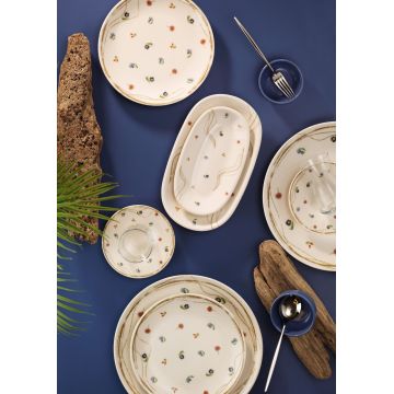 Set de mic dejun, Hermia, 868ARY1105, Portelan, Platou pentru tort: 21 cm (6 bucăți), Multicolor