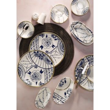 Set de mic dejun, Hermia, 868ARY1107, Portelan, Platou mic: 15 cm (4 bucăți), Multicolor