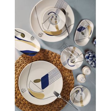 Set de mic dejun, Hermia, 868ARY1109, Portelan, Platou mic: 15 cm (4 bucăți), Multicolor