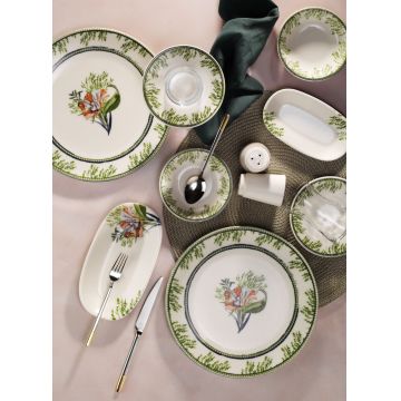 Set de mic dejun, Hermia, 868ARY1110, Portelan, Platou mic: 15 cm (4 bucăți), Multicolor