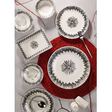 Set de mic dejun, Hermia, 868ARY1116, Portelan, Farfurie mare de servire: 25 cm (1 bucată), Multicolor