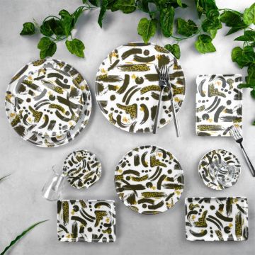 Set de mic dejun, Hermia, 868ARY1121, Platou pentru tort: 21 cm (6 bucăți), Multicolor