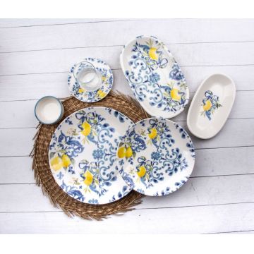 Set de mic dejun, Hermia, 868ARY1132, Portelan, Platou pentru tort: 21 cm (6 bucăți), Multicolor