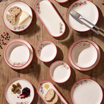 Set de mic dejun, Hermia, 868ARY1162, CERAMICĂ, Bol pentru gem: 12,5 x 12,5 cm (4 bucăți), Rosu