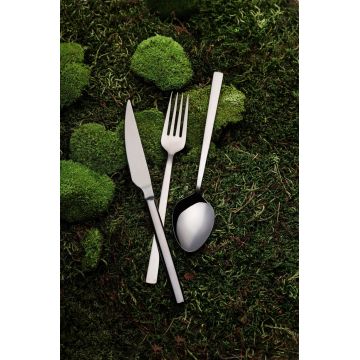 Set de tacâmuri (12 piese), L'essentiel Maison, 294HRO1111, Furculiță de masă: 21 x 2,5 cm (4 bucăți), Negru