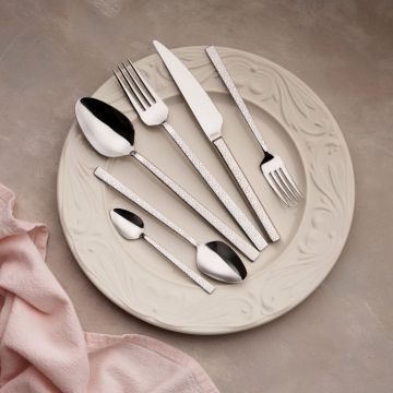 Set de tacâmuri (36 de piese), L'essentiel Maison, 645DRM1240, Furculiță de masă: 21 x 2,5 cm (6 bucăți), Argintiu