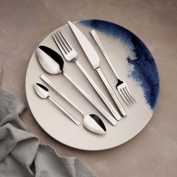 Set de tacâmuri (36 de piese), L'essentiel Maison, 645DRM1243, Furculiță de masă: 21 x 2,5 cm (6 bucăți), Argintiu