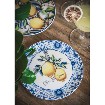 Set farfurii din ceramica pentru desert, Hermia, 280TMA2207, Galben