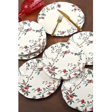 Set farfurii intinse (7 piese), L'essentiel Maison, 335RTN1196, Dimensiune farfurie de desert: 21 x 21 x 2 cm (6 bucăți), Multicolor