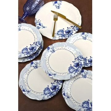 Set farfurii intinse (7 piese), L'essentiel Maison, 335RTN1197, Dimensiune farfurie de desert: 21 x 21 x 2 cm (6 bucăți), Multicolor