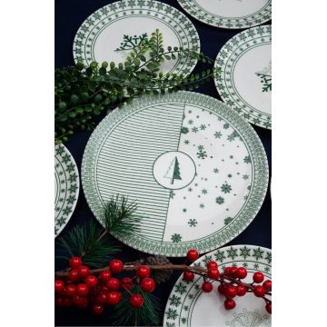 Set farfurii pentru desert, Hermia, 858CMR1501, Farfurie desert: 20 x 20 x 2 cm (6 bucăți), Multicolor