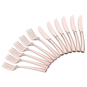 Set tacamuri 12 piese Berlinger Haus, Mirror, inox, roz