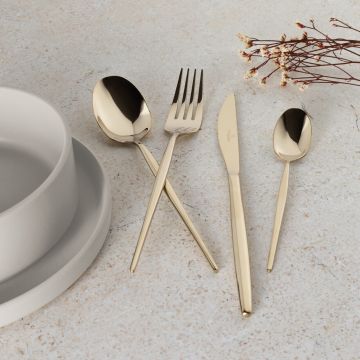 Set tacamuri 24 piese Berlinger Haus, Cutlery, model rotunjit, inox, sampanie