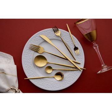 Set tacamuri, Hermia, 196RWE1805, Furculiță de masă: (6 bucăți), Auriu