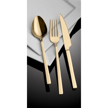 Set tacamuri, Hermia, 294HRO1143, Furculiță de masă: 21 x 2,5 cm (6 bucăți), Auriu